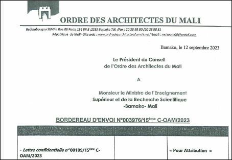 ARRESTATION DE 07 ARCHITECTES MALIENS… (Suite)