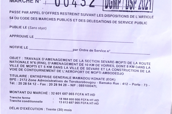 CORRUPTION ET SURFACTURATION DANS L’ATTRIBUTION DES MARCHÉS DES ROUTES